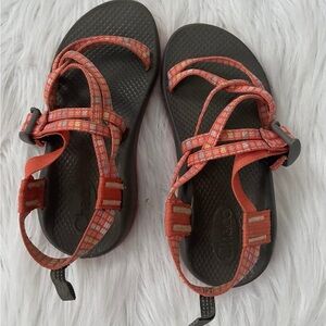 Chaco Strappy Sandals in Red and Gray